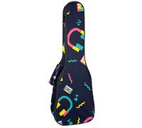 Tenor Ukulele Gig Bag - Mochila acolchada para ukelelele impermeable, ideal para conciertos soprano (21/23/24 pulgadas) Neon Funky Head Phone Music