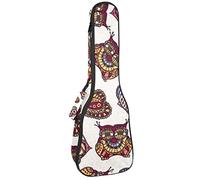 Tenor Ukulele Gig Bag - Mochila acolchada para ukelelele impermeable, ideal para conciertos soprano (21/23/24 pulgadas), diseño de búhos bohemios vintage