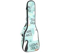Tenor Ukulele Gig Bag - Mochila acolchada para ukelelele impermeable, ideal para conciertos soprano (21/23/24 pulgadas) coloridos Doodle animales polares