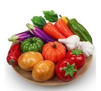 Tenorbass 15 Pcs Artificial Vegetables, Fake Vegetables Decorative Food Realistic Vegetables for Kitchen Décor, Display Vegetables Props Fake Patatas Calabaza Zanahoria Tomate Pimientos