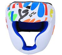 TENP Kid Sanda Heads Guard, Suave Y Cómodo Casco de Boxeo para Niños de PU Premium para Boxeo para Sanda para Deportes(Talla S - Blanco Graffiti)