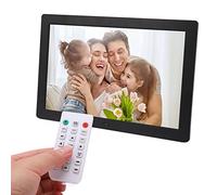 TENP Marco de Fotos electrónico, subtítulos rodantes Pantalla táctil de 15 Pulgadas Marco de Fotos Digital Salida de Audio estéreo Vista previa de Imagen para el hogar (Enchufe de la UE)