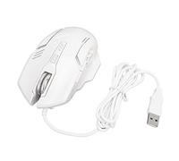TENP RatóN para Juegos con Cable F7 RatóN Interfaz USB 4 Niveles dpi RGB RetroiluminacióN Diseño ErgonóMico para Escritorio (Blanco)