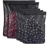 TENRAI 5 Pack (2 Large & 3 Medium) Delicates Laundry Bags Bra Fine Mesh Wash Bag Zippered Protect Best Clothes in The Washer (5 Black Se