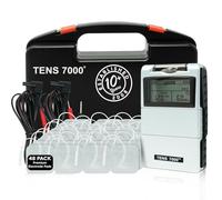 TENS 7000 Unidad digital TENS con accesorios y 48 almohadillas de electrodos - Unidad TENS estimulador muscular para aliviar el dolor de espalda, alivio general del dolor, dolor de cuello,