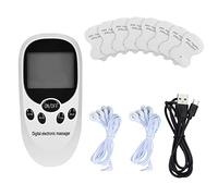 Tens Ems Aparato, 2 canales y 3 en 1, entrenador abdominal con 8 almohadillas de electrodos tens, estimulador muscular, 10 modos de masaje, electroestimulación para aliviar el dolor artritis