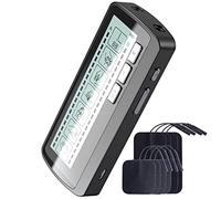 TENS therapy device, dual channel TENS EMS unit, 6 muscle stimulation modes + 20 intensity levels for pain relief treatment, electronic pulse massager muscle massager