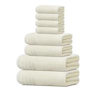 Tens Towels Juego de Toallas de 8 Piezas, 2 Toallas de baño extragrandes, 2 Toallas de Mano, 4 paños de baño, 100% algodón, Peso más Ligero, Secado rápido, súper absorbentes, Juego de Toallas de baño
