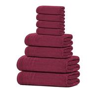 Tens Towels Juego de Toallas de 8 Piezas, 2 Toallas de baño extragrandes, 2 Toallas de Mano, 4 paños de baño, 100% algodón, Peso más Ligero, Secado rápido, súper absorbentes, Juego de Toallas de baño