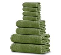 Tens Towels Juego de Toallas de 8 Piezas, 2 Toallas de baño extragrandes, 2 Toallas de Mano, 4 Toallas faciales, 100% algodón, Peso más Ligero, de Secado rápido, superabsorbentes, Juego de Toallas de