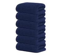 Tens Towels Paquete de 6 toallas de mano, 100% algodón, peso ligero, secado rápido, 40,6 x 71,1 cm, súper suaves y absorbentes, perfectas para baño y cocina, azul marino
