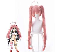 Tensei Shitara Slime Datta Ken Cosplay Pelucas Milim Nava Disfraz Pelucas Rosa Ponytails Resistente al calor Pelo sintético Juego de roles Peluca