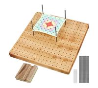 Tensor Cuadrado - Tablero de Bloqueo de 6 x 10 cm, Accesorios de Ganchillo Portátiles, Herramienta PrácticaSoporte de Tejer de Madera Cuadrado | Tablero de bloqueo ajustable Granny Weaving para proyec