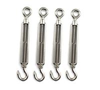 Tensor de alambre Faspiroty M10 paquete de 4 unidades de acero inoxidable 304 ajustable gancho y ojal set resistente
