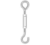 Tensor de cable acero inoxidable 304 con gancho y ojal, tensor ajustable M8 for aparejos, cercas vientos(M8*100)