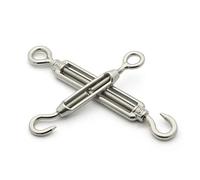 Tensor de cable con tornillo de ajuste, Paquete de 2 tensores de gancho y ojo de acero inoxidable M4-M12 304, accesorios de tensión de cuerda de alambre(M12)