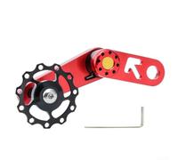 Tensor de cadena de bicicleta de una sola velocidad Guía de aleación de aluminio para rendimiento de bicicleta plegable (rojo)