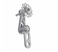 Tensor de cadena de bicicleta de una sola velocidad para estabilizador con polea flotante, aleación de aluminio 13x9x5cm - rojo/negro/plata (plata)