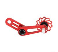 Tensor de cadena de polea 11T para bicicletas plegables, aleación de aluminio mecanizado CNC con fácil instalación (rojo)