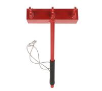 Tensor de Cerca de Alambre con Gancho 28" y Mango ergonómico | Acero Inoxidable Rojo, Recubrimiento Protector y Uso Manual, para Alambre de Jardín, Púas y Pastos