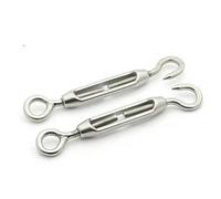 Tensor de Gancho y Ojo de Acero Inoxidable M8, Tensor de Cable de Acero Inoxidable 304 (2 Unidades)