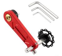 Tensor de guía de cadena de aluminio CNC de alta resistencia para bicicleta de montaña de una sola velocidad con seguridad anticaídas y montaje de tornillo doble en acabado rojo (rojo)
