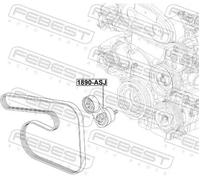 Tensor de la correa trapezoidal acanalada 1890-ASJ FEBEST para OPEL ALFA ROMEO