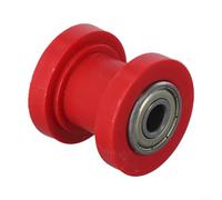 Tensor deslizante de rodillo de cadena para ATV Dirt Bike con diámetro interior ajustable de 8 mm y 10 mm para modificaciones (10 mm, rojo)