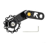 Tensor para bicicleta plegable de una sola velocidad Diseño de aleación de aluminio ligero para rendimiento (negro)