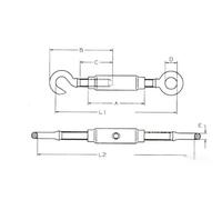 tensor tubular - gancho anilla m-12, ideal para soportar cargas, fabricado en acero resistente, con un diámetro de 12 mm y durabilidad.