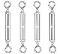 Tensores de Acero Inoxidable, 4 Piezas M8 Tensor Cable Cuerda Tendedero de Alta Resistencia, Ajustable Tensor Ojo y Ojo, Tensor Alambre para Toldos Rope y Tendederos