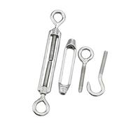 Tensores de acero inoxidable, tensor de gancho y ojo, tensor de alambre ajustable, tensor de cuerda de alambre for alambre de jardín, cadena de luces de bricolaje, colgar cuadros(M8)