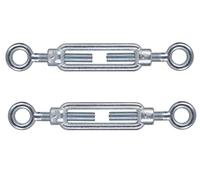 Tensores de acero M10 x 125 mm, para ojo y ojo, tensor de alambre, gancho cerrado roscado (paquete de 2)