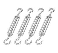 Tensores de Alambre, Tensor Cable, Tensores De Acero Inoxidable, Tensor Gancho de Acero Inoxidable, M6 Tensor de Cuerda Ajustable, para Alambre de Jardín, Cuerda Cable Toldos Rope y Tendederos,4Piezas