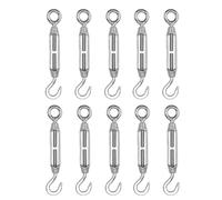 Tensores de Alambre Tensor de alambre tensor gancho y ojo acero inoxidable 304 plateado cuerda ajustable M4/M5/M6(M4,10pcs)