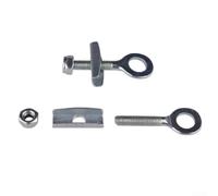 Tensores de cadena de bicicleta de acero plateado para ejes de 3/8 pulgadas, tipo banjo para pistas y salidas de entrada trasera, paquete de 2