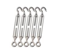 Tensores De Gancho Y Ojo Acero Inoxidable, Juego Tensión Cable Cuerda, Tensor Alambre Ajustable For Jardín M4 M5 M6 M8, 5 Uds(OC,M4)