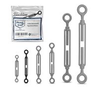 Tensores de ojal negro V4A A4 - Ø 5 mm - 10 unidades - para aplicaciones medianas - Blackline negro ennegrecido permanentemente - tensor de cuerda/tensor de alambre inoxidable