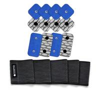 TENSPAD SILVER Pack compatible con COMPEX - Electrodos patrón de plata (12 uds) + 4 Cinchas con Velcro