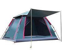 Tent,Camping Thickened Rainproof Beach Awning House Family Camping with Moisture-Proof Pad Color:Green,Size:215x215x142cm