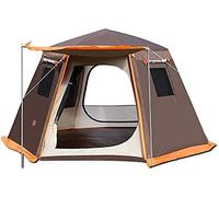 Tent,Camping Ultra Light Backpack Waterproof and Windproof Dome Pop-up Double Thick Aluminum Pole Suitable Color:Brown,Size:330x330x195cm