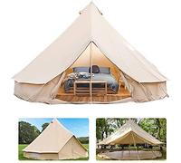Tent Canvas Tent with Stove Hole Cotton Canvas Tents Yurt Tent for Camping 4-Season Waterproof Tent for Family Camping Outdoor Glamping, Luxury Teepee