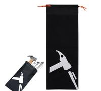Tent Peg Pouch, Ground Stake Bag, Drawstring Organizer, Durable Oxford Cloth, ideal para camping y mochilero, 13,39 x 6,69 cm, oro 17,13 x 6,69 pulgadas, color negro
