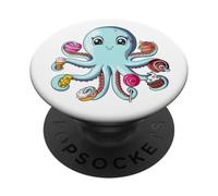 Tentáculos De Azúcar Pastel De Caramelo Pulpo Amante Del PopSockets PopGrip Adhesivo