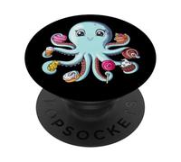 Tentáculos De Azúcar Pastel De Caramelo Pulpo Amante del PopSockets PopGrip Adhesivo
