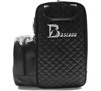 TentHome Bolsas ecuestres Profesionales Botas de equitación de Cuero PU duraderas y Bolsa de Casco (Negro+)