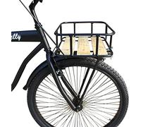 TentHome - Cesta para Bicicletas, Porta-Bajes Delantero con Cesta, de Madera, para Holland Road Bike (Negro)