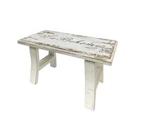 TentHome Taburete vintage de madera, reposapiés, reposapiés, natural, rústico, para plantas, para flores, taburete para niños, pequeño taburete de madera para habitación infantil, jardín, blanco