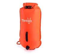 Tentock Boya de natación impermeable de 28 l, bolsa inflable para deportes acuáticos, nadadores abiertos, triatletas, kayak y snorkel (naranja)