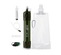 Tentock Pajita con filtro de agua para exteriores con drenaje de aguas residuales que se puede conectar a una bolsa de agua o una botella de agua, adecuada para acampar, viajar, aventura, pesca y